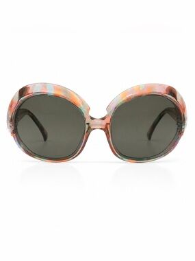APRIL 401 Oversized Round Sunglasses Pastel Tortoise Retro Statement